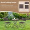 3 Pieces Patio Bistro Set with Folding Wicker Chairs and Table